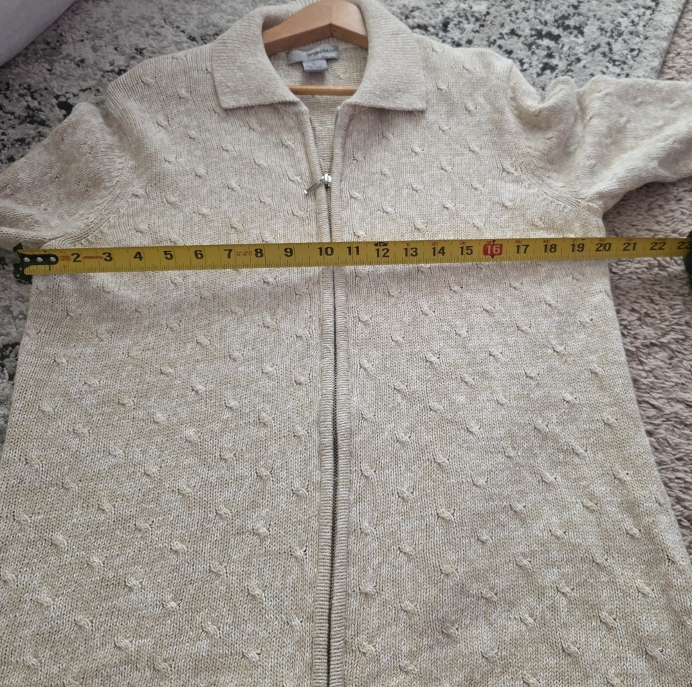 Vintage Designers Originals Studio Knit Collar Zip Cardigan Sweater Womens L - Picture 7 of 8